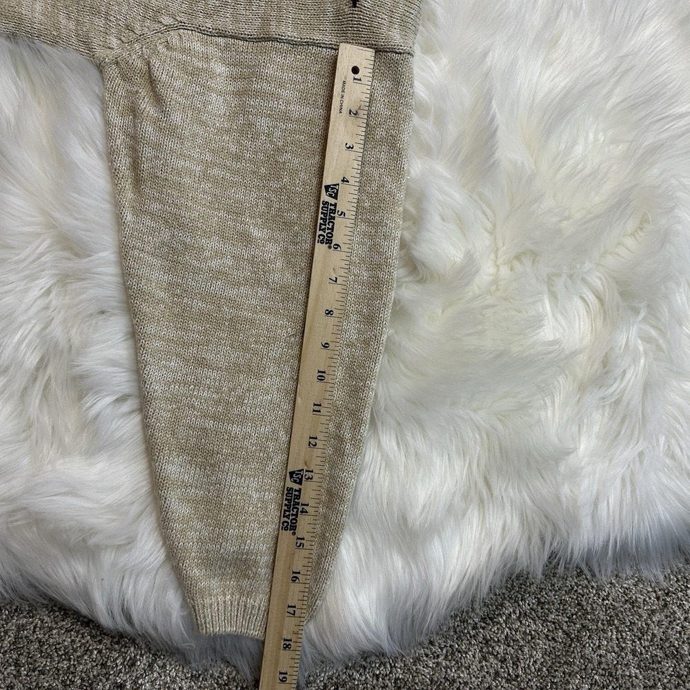 Dress Barn Womens Turtleneck Sweater Fall Leave Embellished Vintage Beige 18/20 - Picture 8 of 11